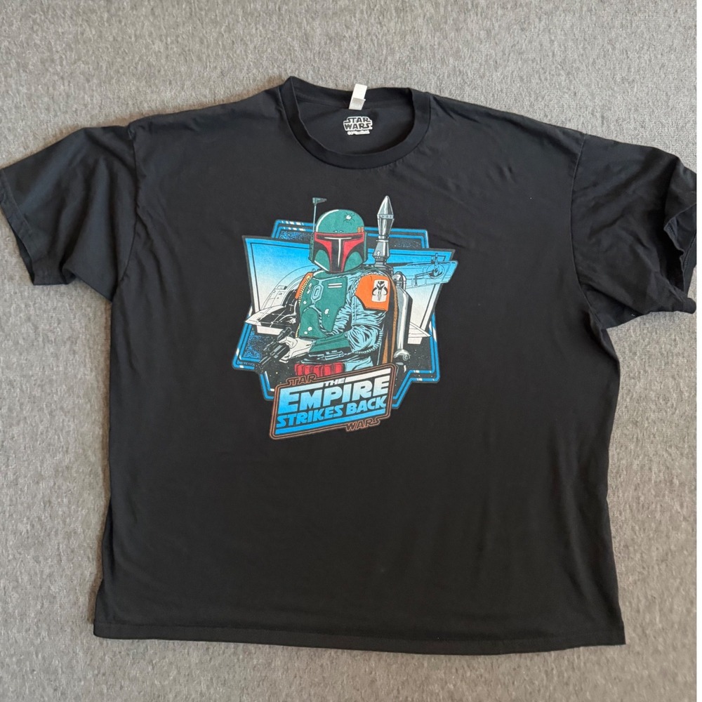 Star Wars Boba Fett Empire Strikes Back Graphic T-Shirt Black Mens 2XL Zuni
